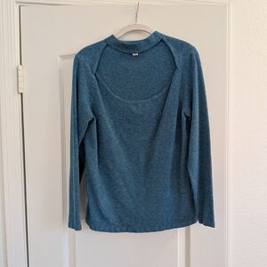 Victor Glemaud Teal Long Sleeve Top
